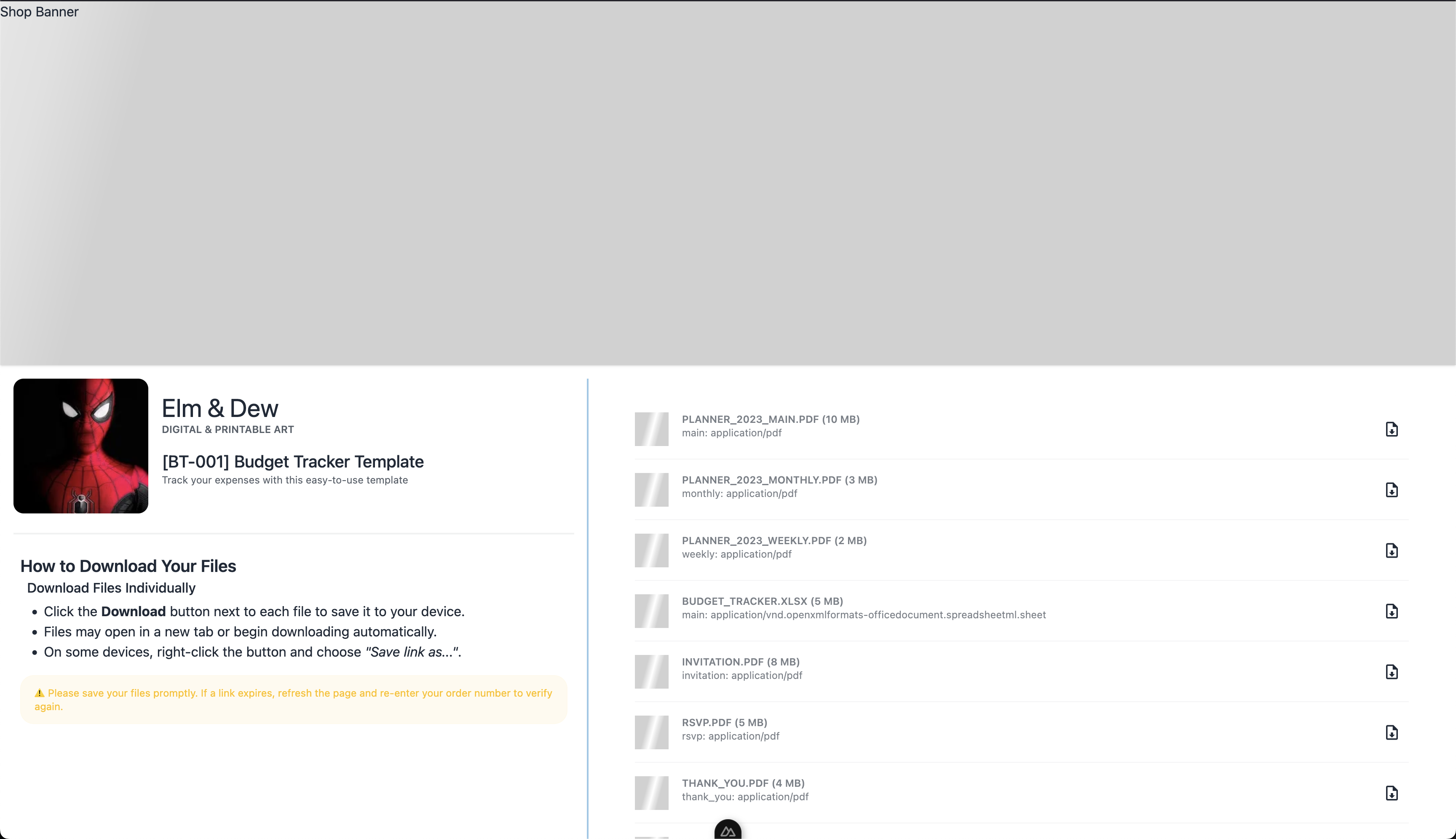 Screenshot of full download experience.